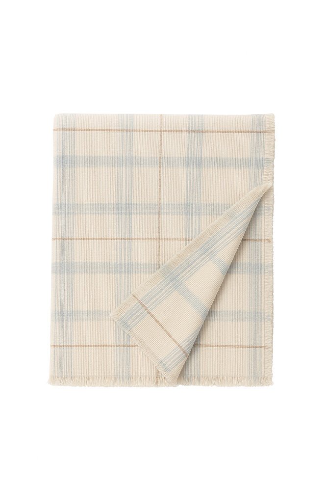 Lorena Canals Handweb - Kinderbettwurf TARTAN Blau Salbei | 140x200cm - Sir Henrys