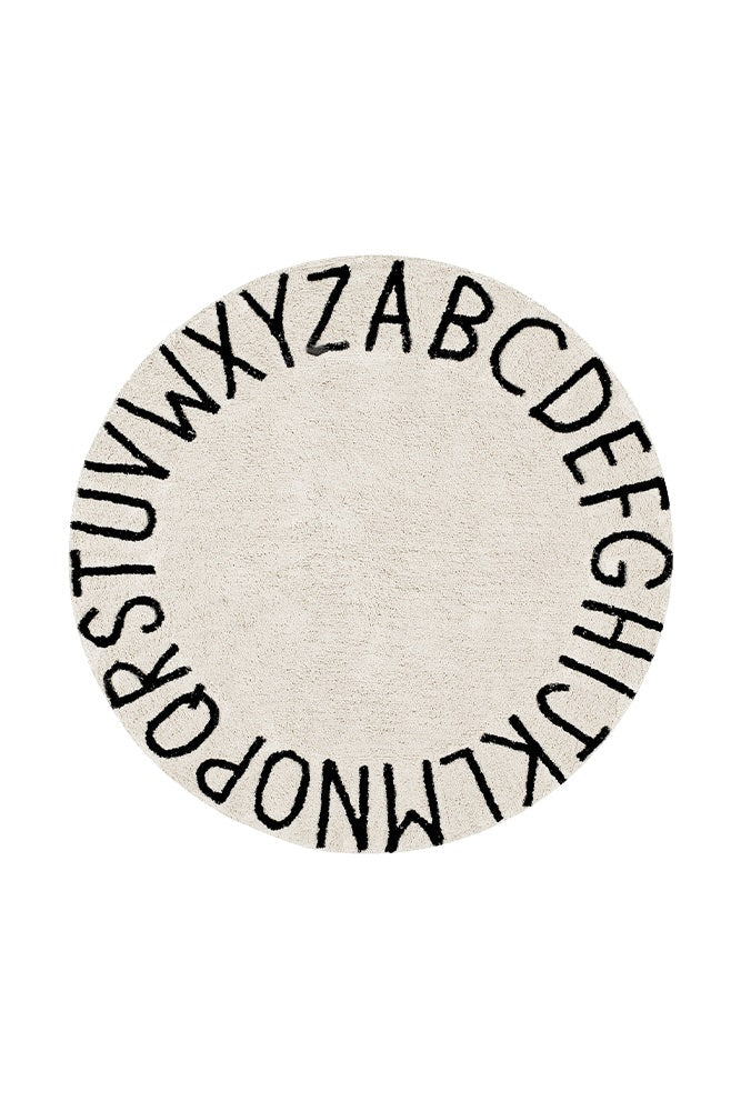 Lorena Canals Pouf ABC Natur - Schwarz | 70x70cm - Sir Henrys