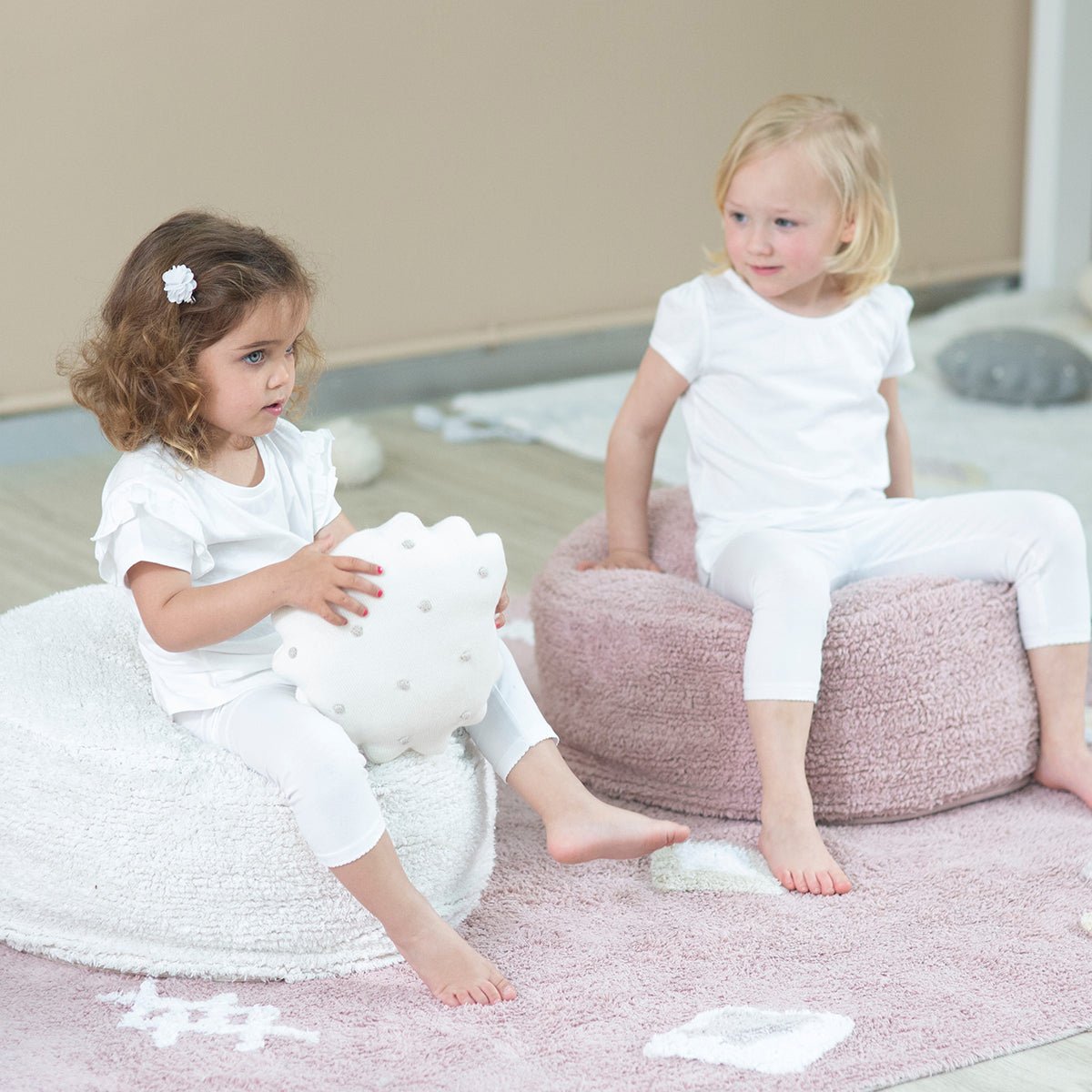 Lorena Canals Pouf CHILL creme | Ø50x20cm - Sir Henrys
