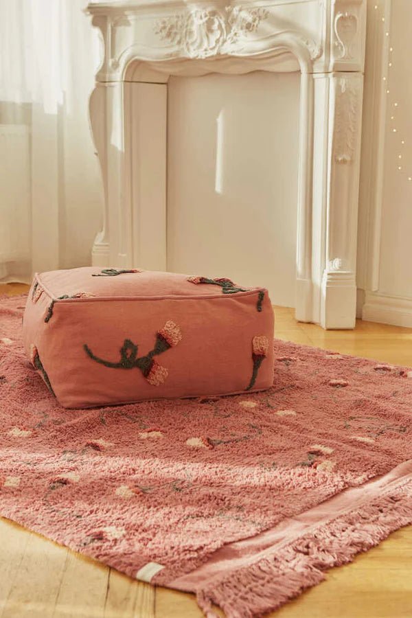 Lorena Canals Pouf ENGLISCHER GARTEN asche - rose | 54x54cm - Sir Henrys