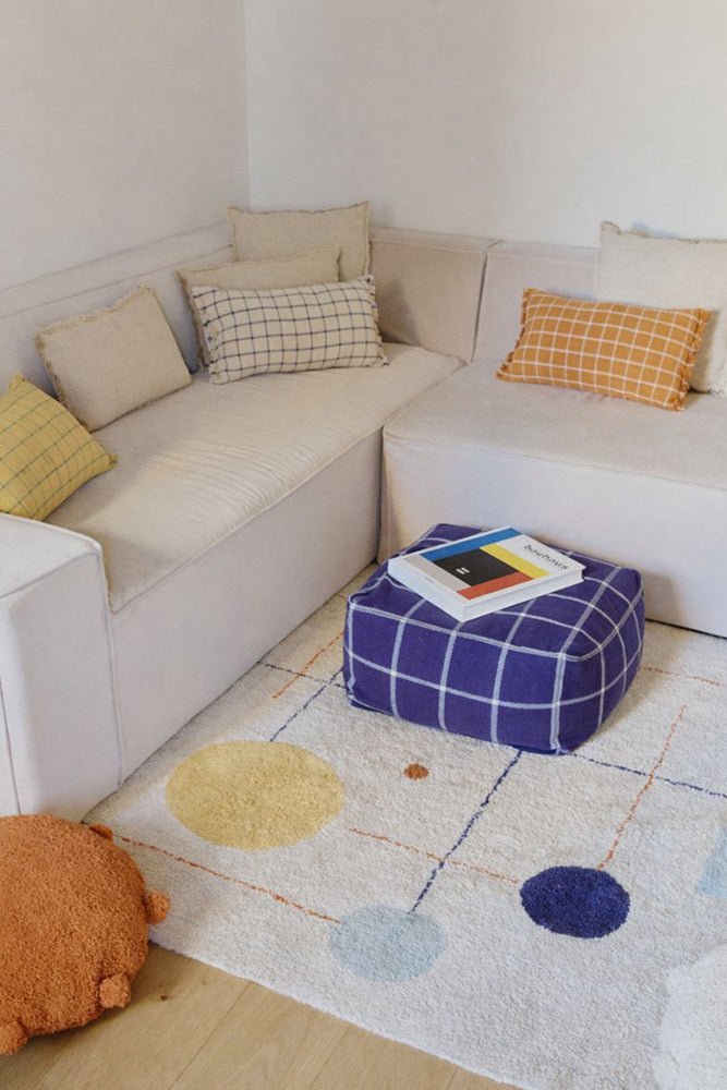 Lorena Canals Pouf GEO BLOCK navy blue | 45x45cm - Sir Henrys