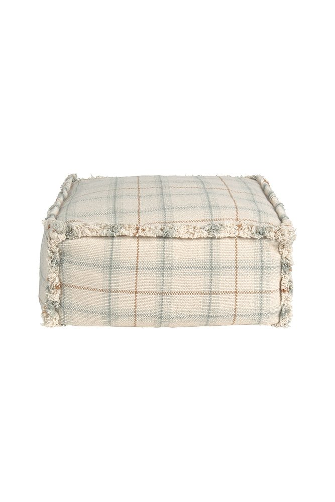 Lorena Canals Pouf HANDLOOM Blau Salbei | 40x40cm - Sir Henrys