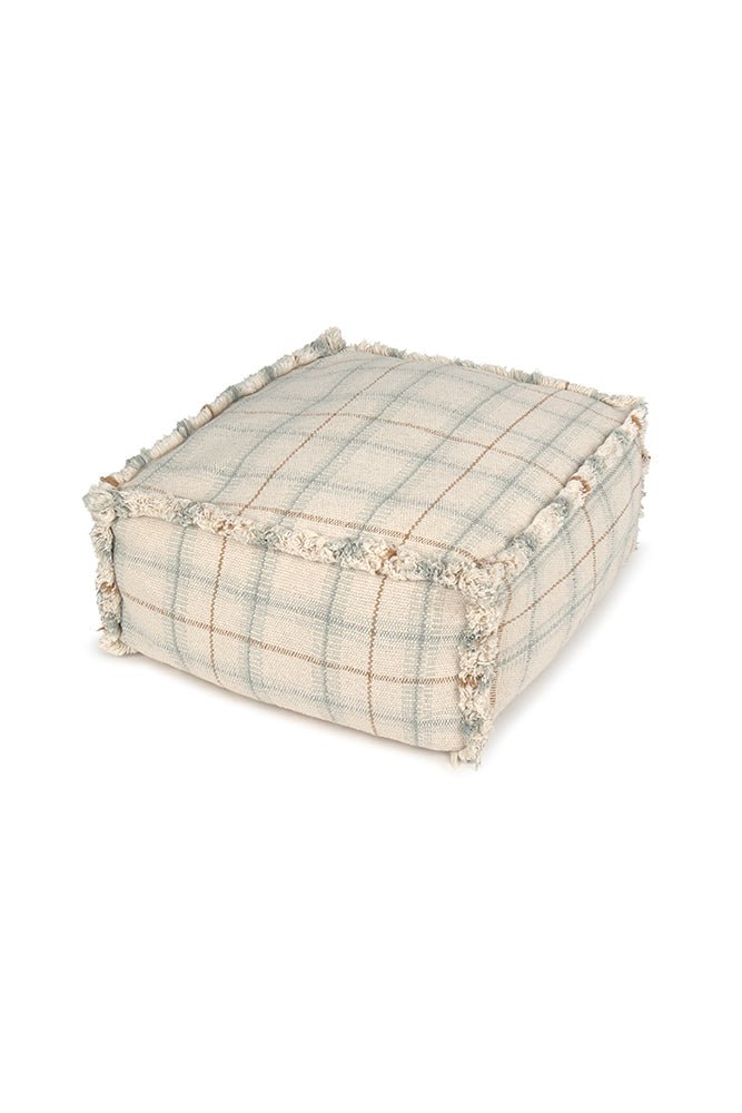 Lorena Canals Pouf HANDLOOM Blau Salbei | 40x40cm - Sir Henrys