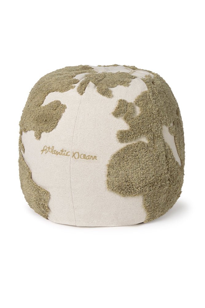 Lorena Canals Pouf WELTKARTE Teppich recycelt | 45x50cm - Sir Henrys