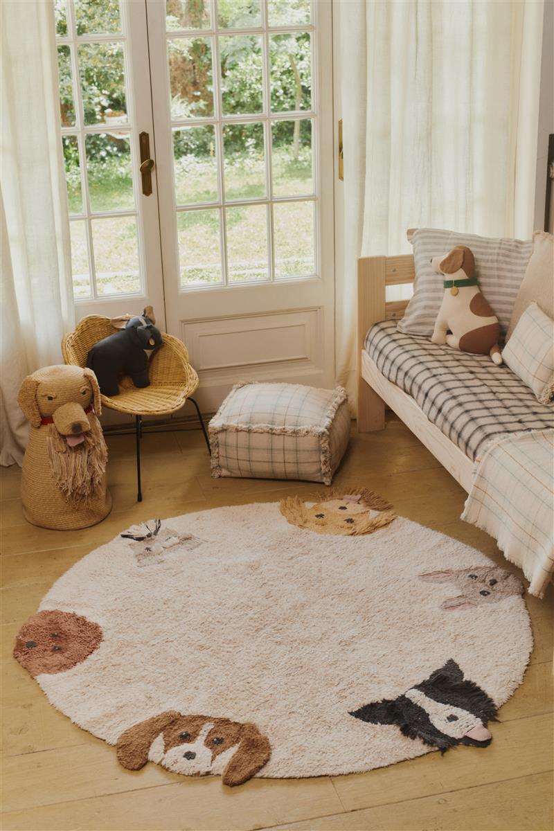 Lorena Canals Waschbarer Teppich DOGS | 140x140cm - Sir Henrys