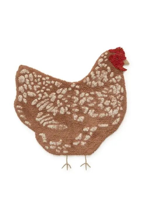 Lorena Canals waschbarer Teppich Huhn braun | 100x110cm - Sir Henrys