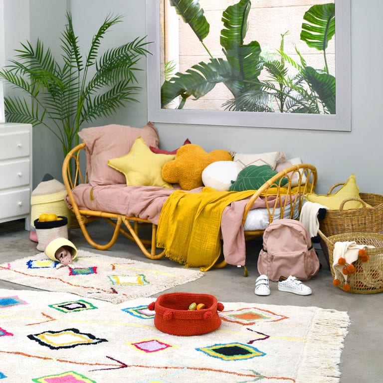Lorena Canals waschbarer Teppich KAAROL natur bunt | 200x140cm | 200x140x0cm - Sir Henrys