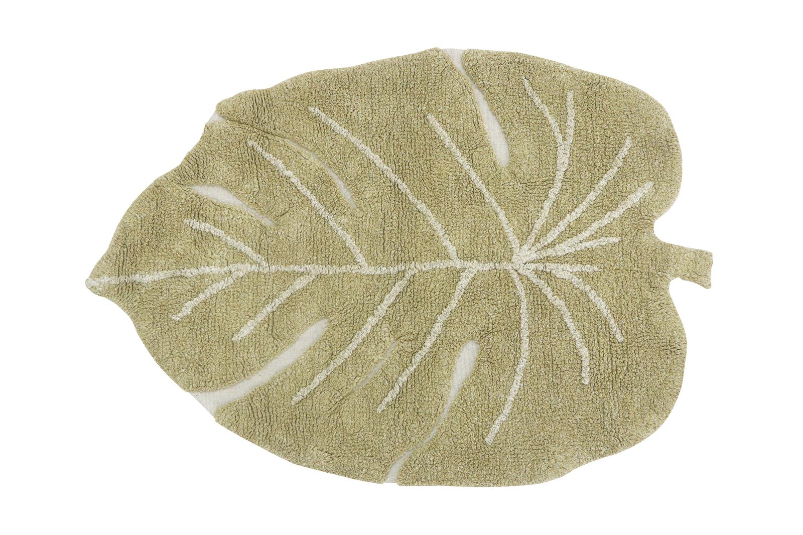 Lorena Canals waschbarer Teppich MINI MONSTERA olive | 100x75cm - Sir Henrys