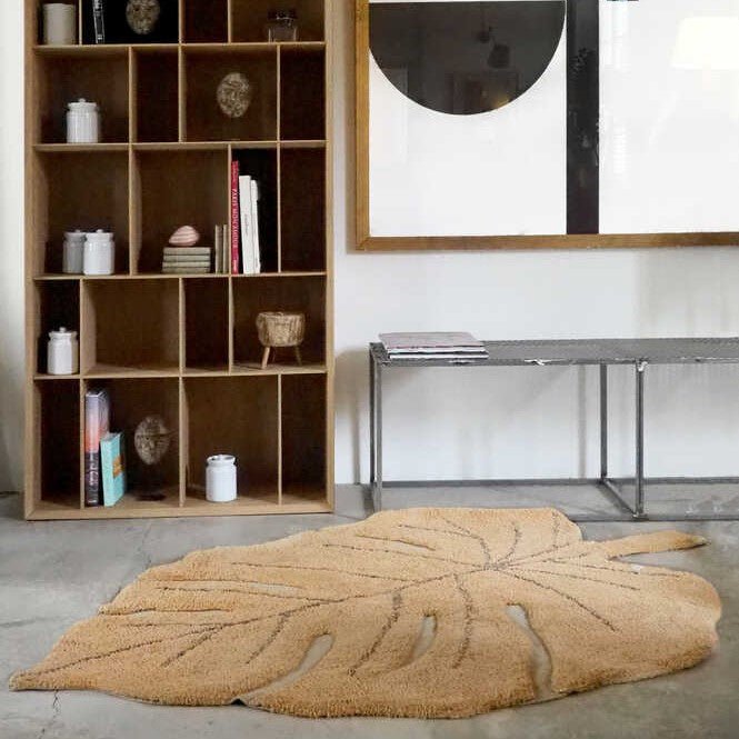 Lorena Canals waschbarer Teppich MONSTERA honig | 180x120cm - Sir Henrys