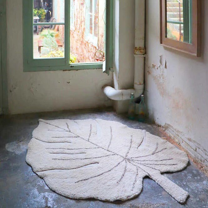 Lorena Canals waschbarer Teppich MONSTERA natur | 180x120cm - Sir Henrys