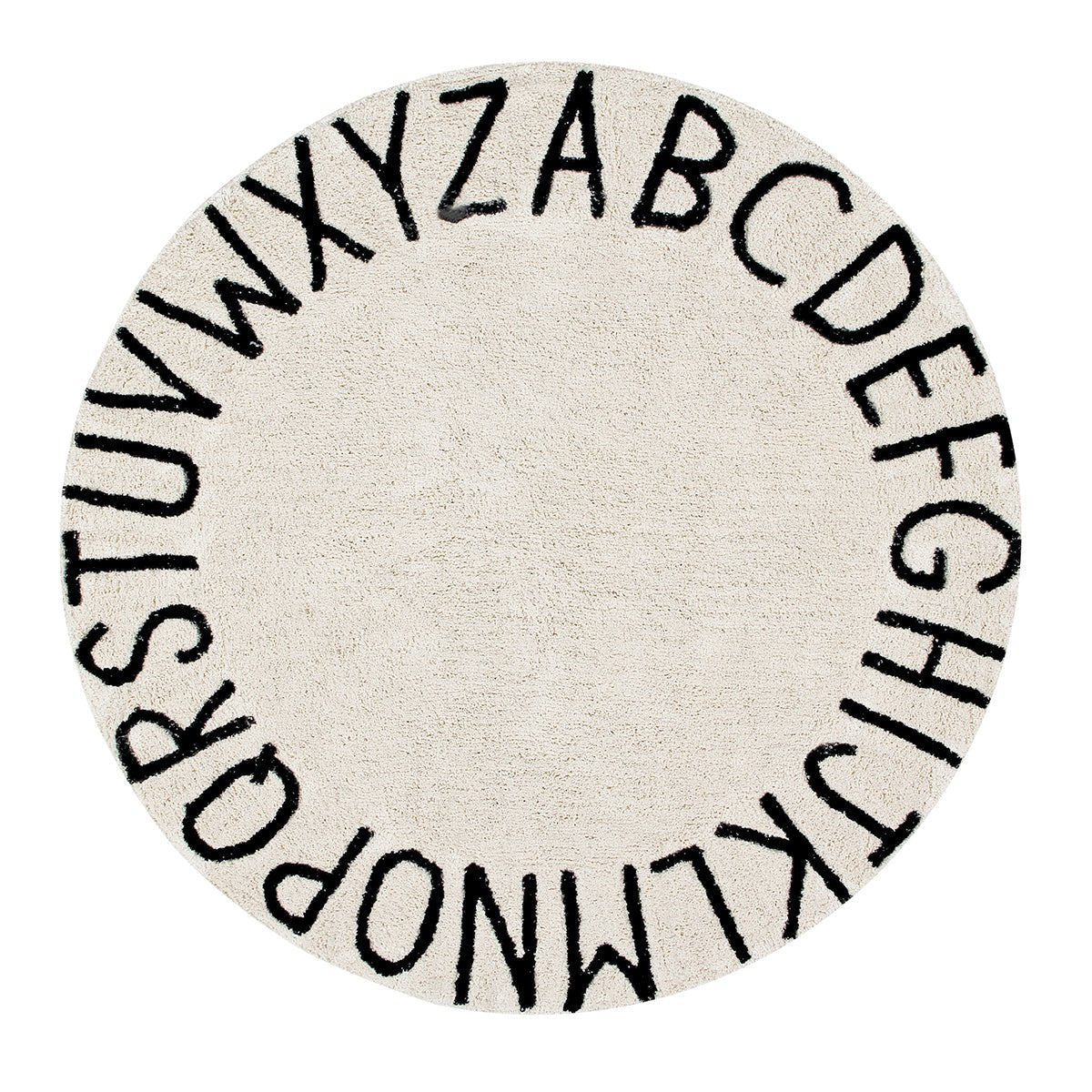 Lorena Canals waschbarer Teppich ROUND ABC natur | 150x150cm - Sir Henrys