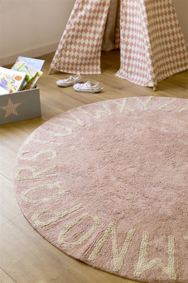 Lorena Canals waschbarer Teppich ROUND ABC vintage nude | 150x150cm - Sir Henrys