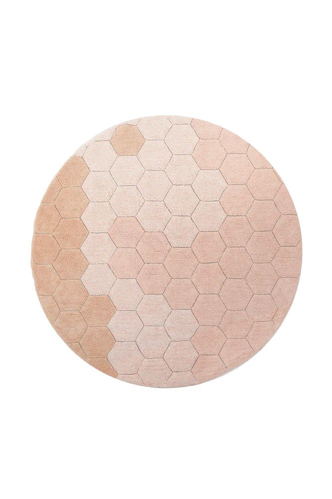 Lorena Canals waschbarer Teppich ROUND HONEYCOMB Rose | 140x140cm - Sir Henrys