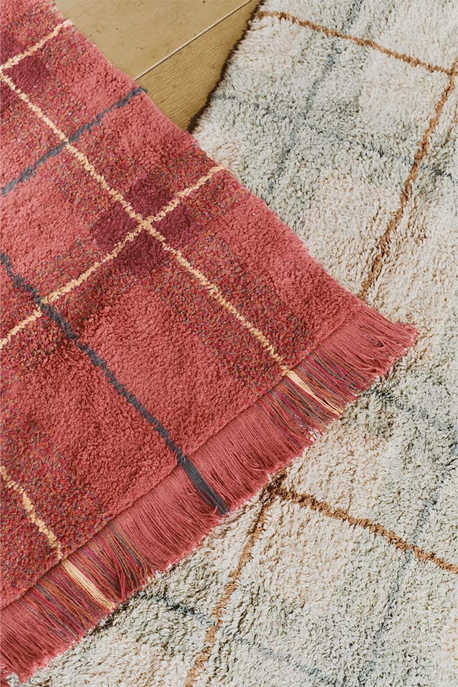 Lorena Canals Waschbarer Teppich TARTAN Vintage Red | 120x90cm - Sir Henrys