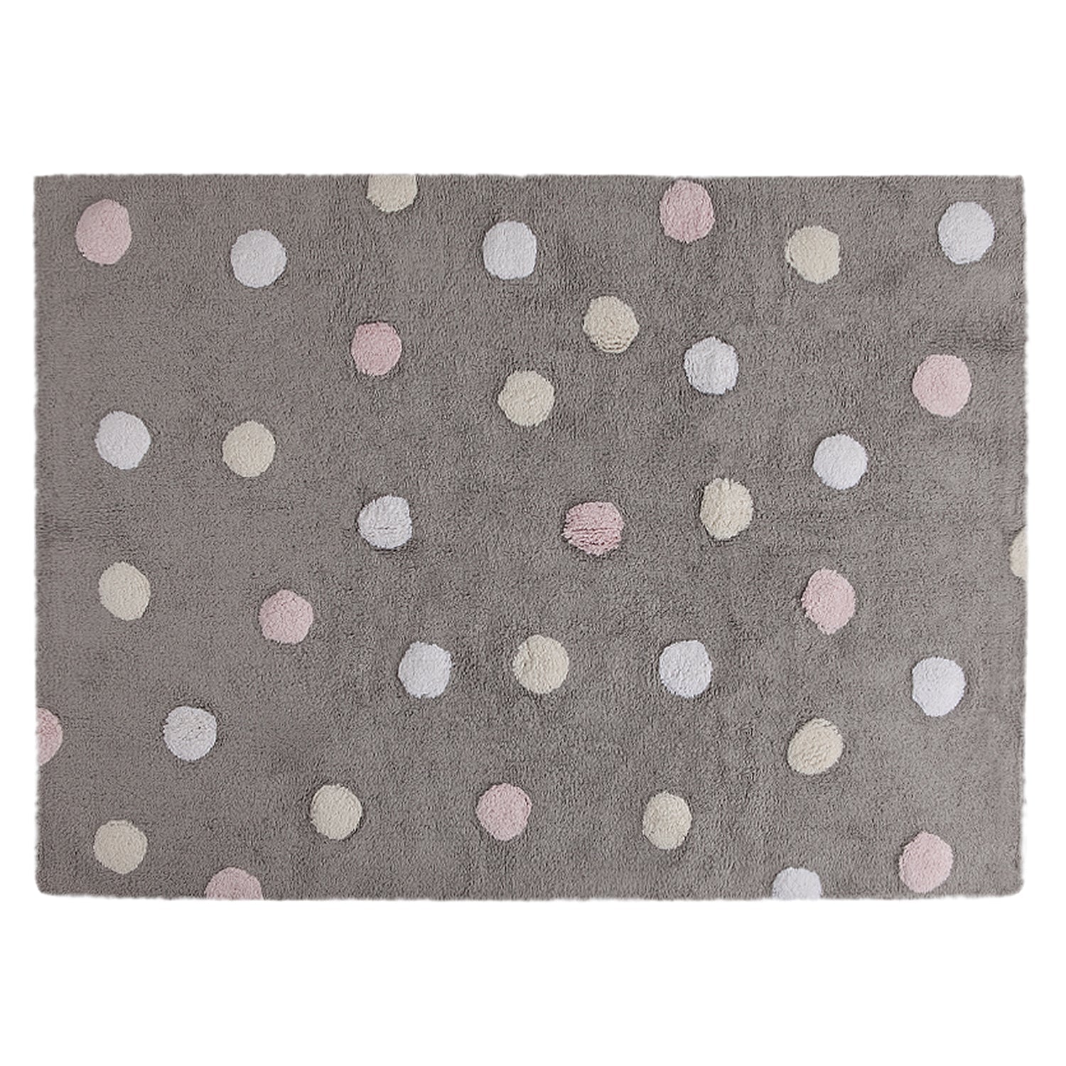 Lorena Canals waschbarer Teppich TRICOLOR POLKA DOTS grau | 160x120cm - Sir Henrys