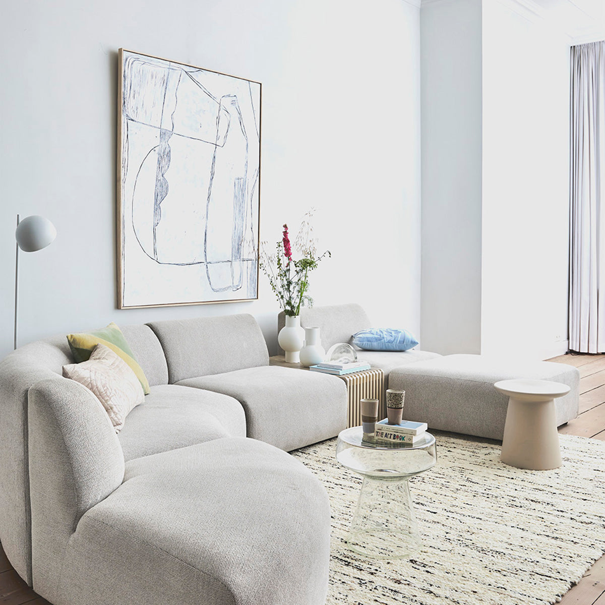 HKliving Vase weiß matt M | 21x21x32cm