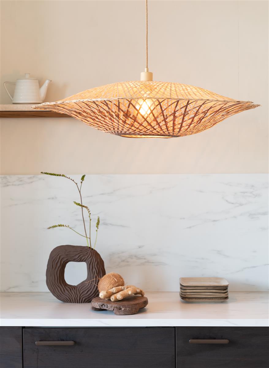 Good&Mojo Hängelampe MADURA natur/braun | 220x60x17cm