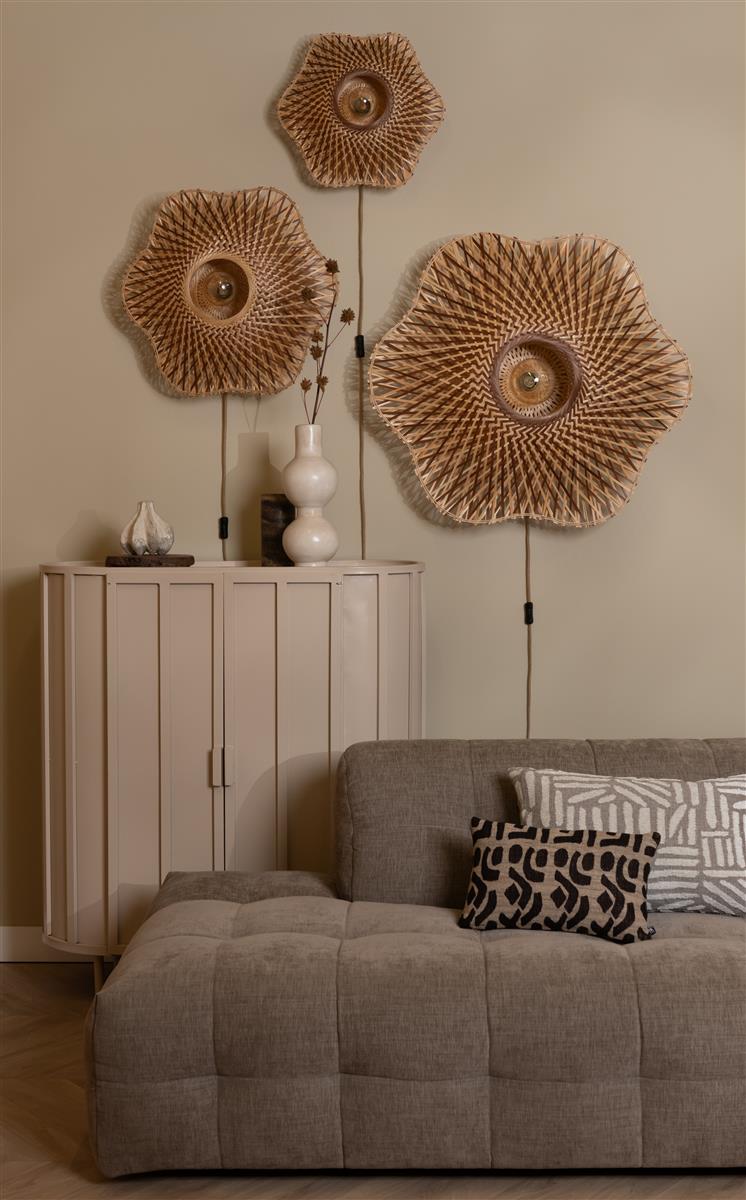 Good&Mojo Wandleuchte MADURA natur/braun | 44x44x44cm