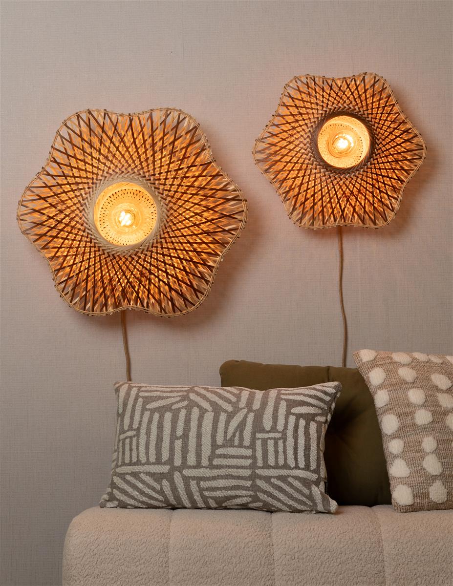 Good&Mojo Wandleuchte MADURA natur/braun | 44x44x44cm