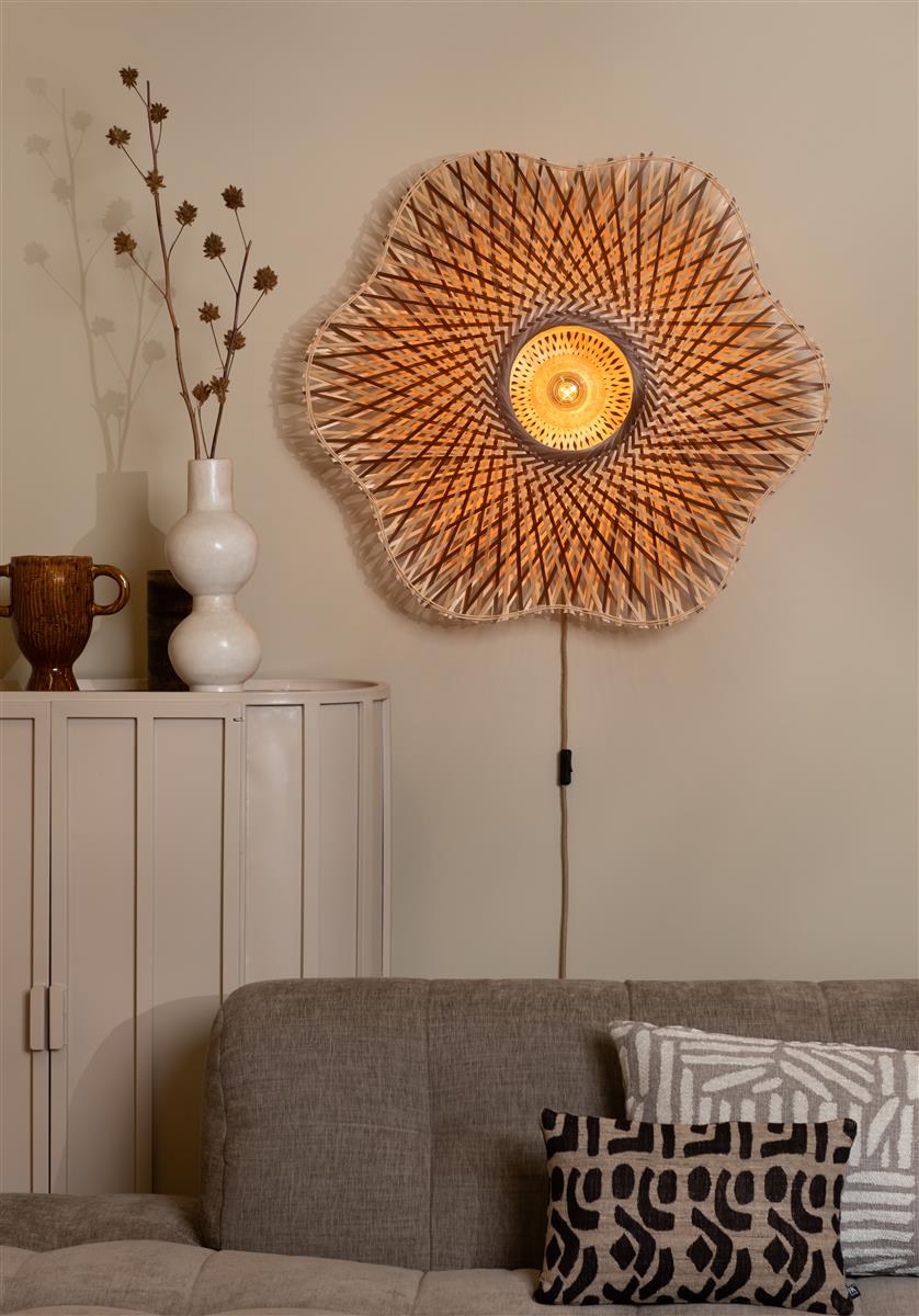 Good&Mojo Wandleuchte MADURA natur braun | 87x87x87cm
