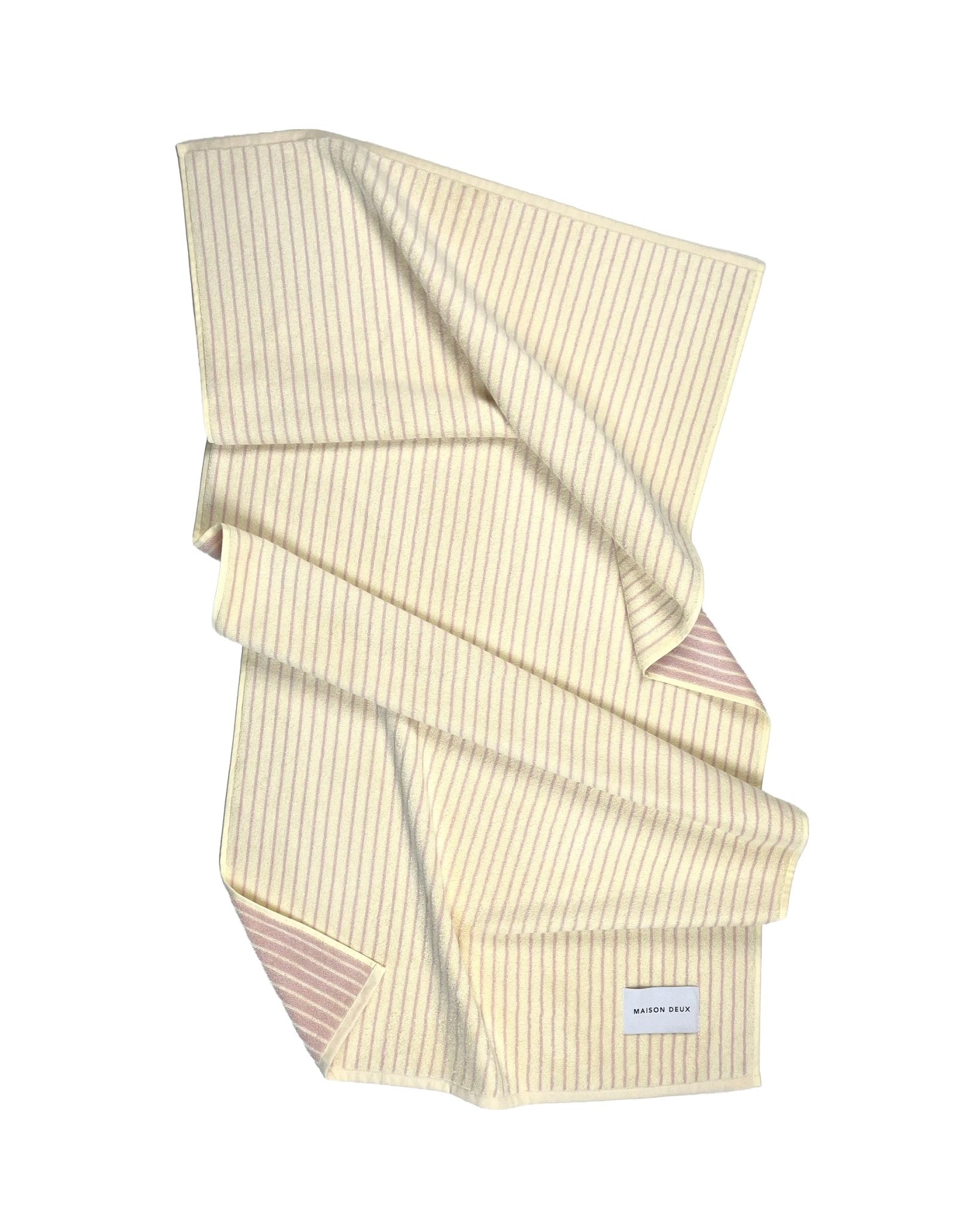 Maison Deux Strandtuch STRIPES COLOR Butter Yellow Pink | 180x90cm - Sir Henrys