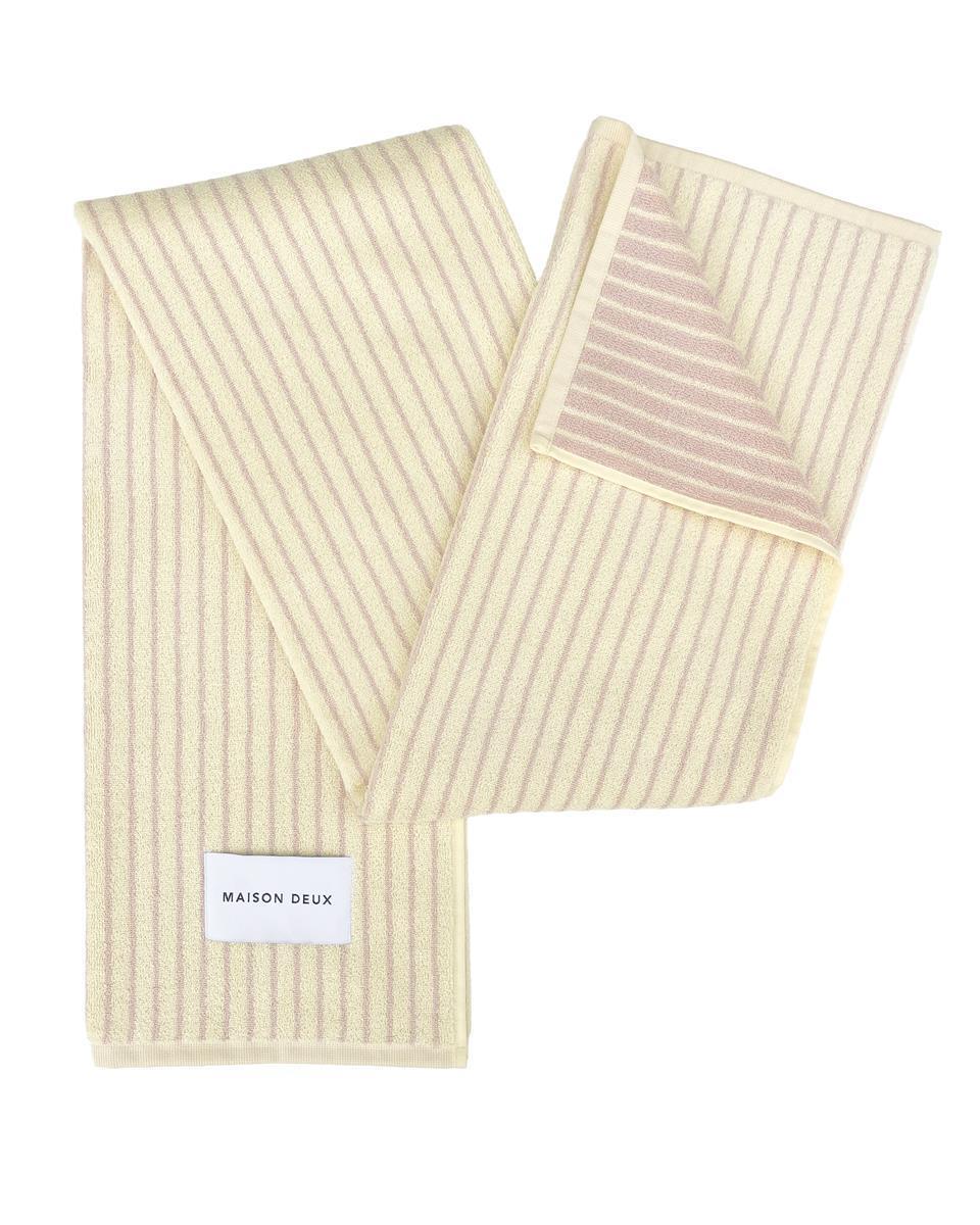 Maison Deux Strandtuch STRIPES COLOR Butter Yellow Pink | 180x90cm - Sir Henrys