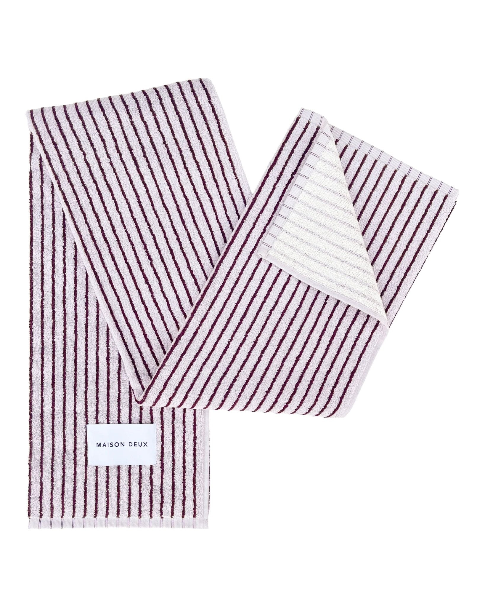 Maison Deux Strandtuch STRIPES COLOR Lilac Bordo | 180x90cm - Sir Henrys