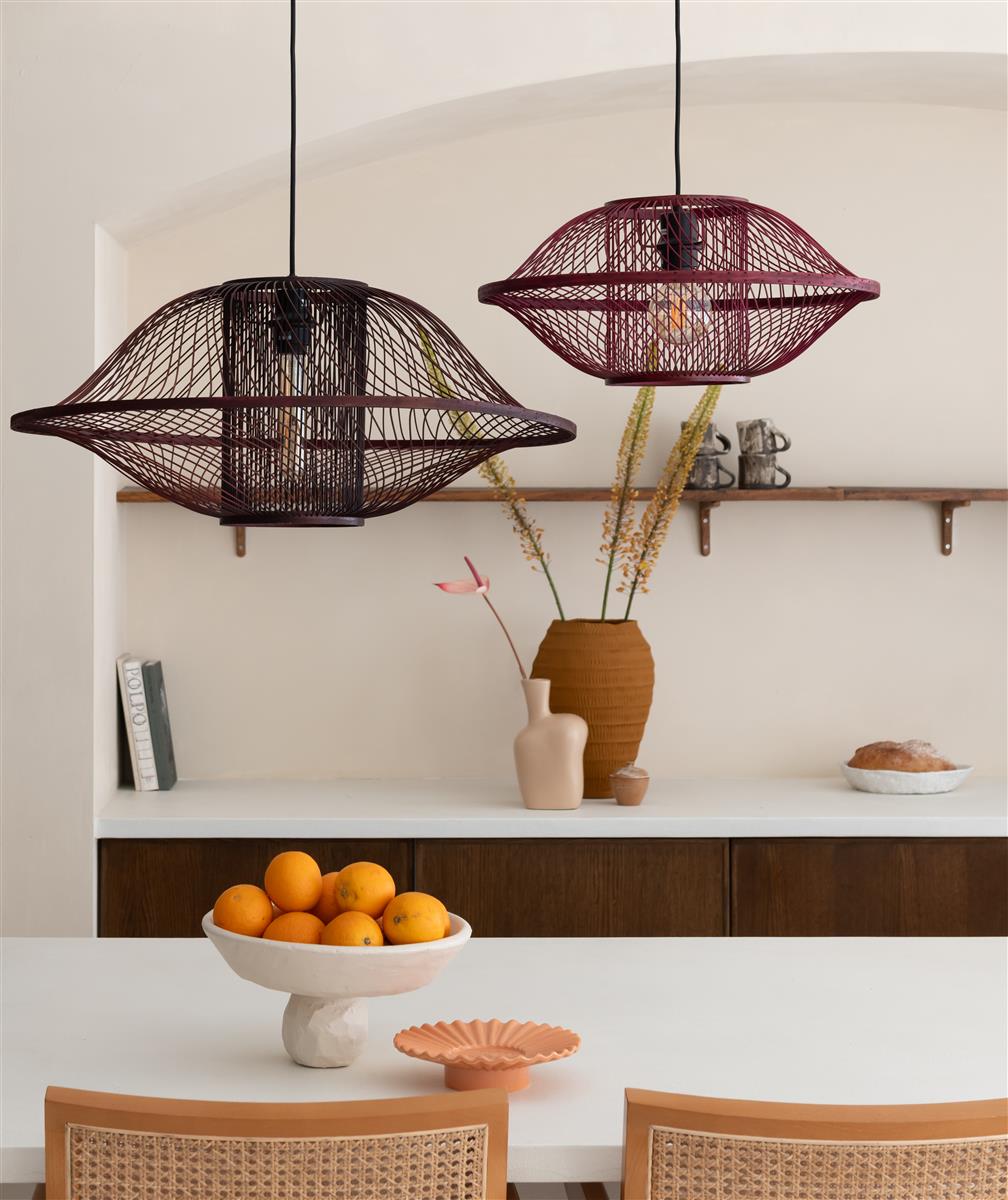 Good&Mojo Hängelampe MAUI tiefweinrot | 233x70x30/233cm