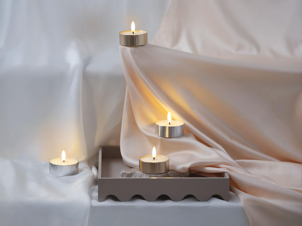 Moods & More LED Teelicht SILVER METAL silber | 63x25 mm