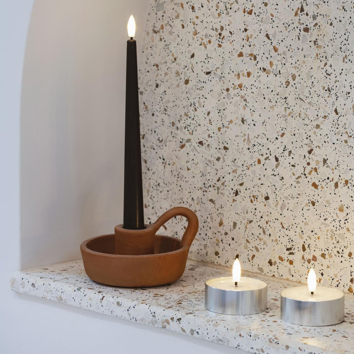 Moods & More LED Teelicht SILVER METAL silber | 63x25 mm