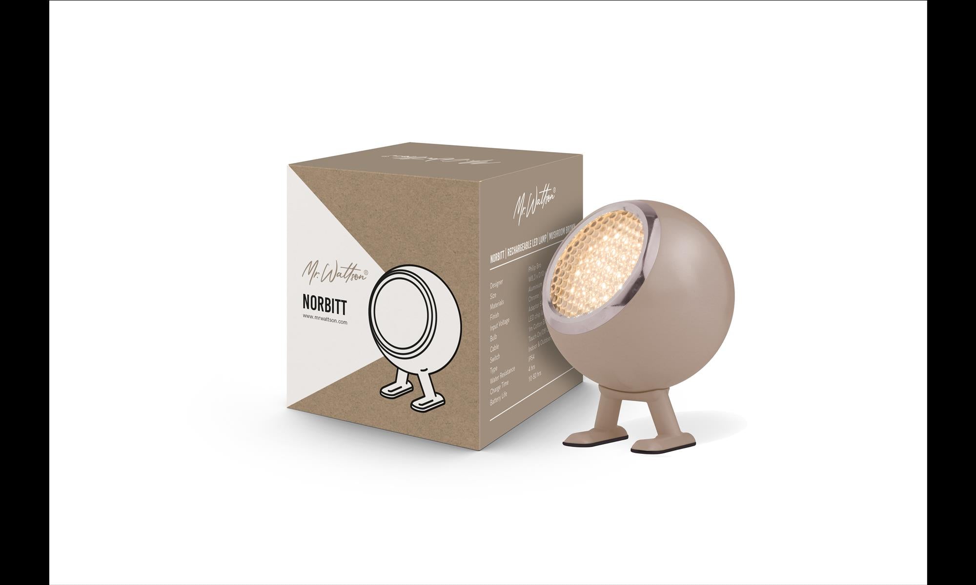 Mr. Wattson AKKU LED Leuchte NORBITT 3.0 in/outdoor mushroom brown braun