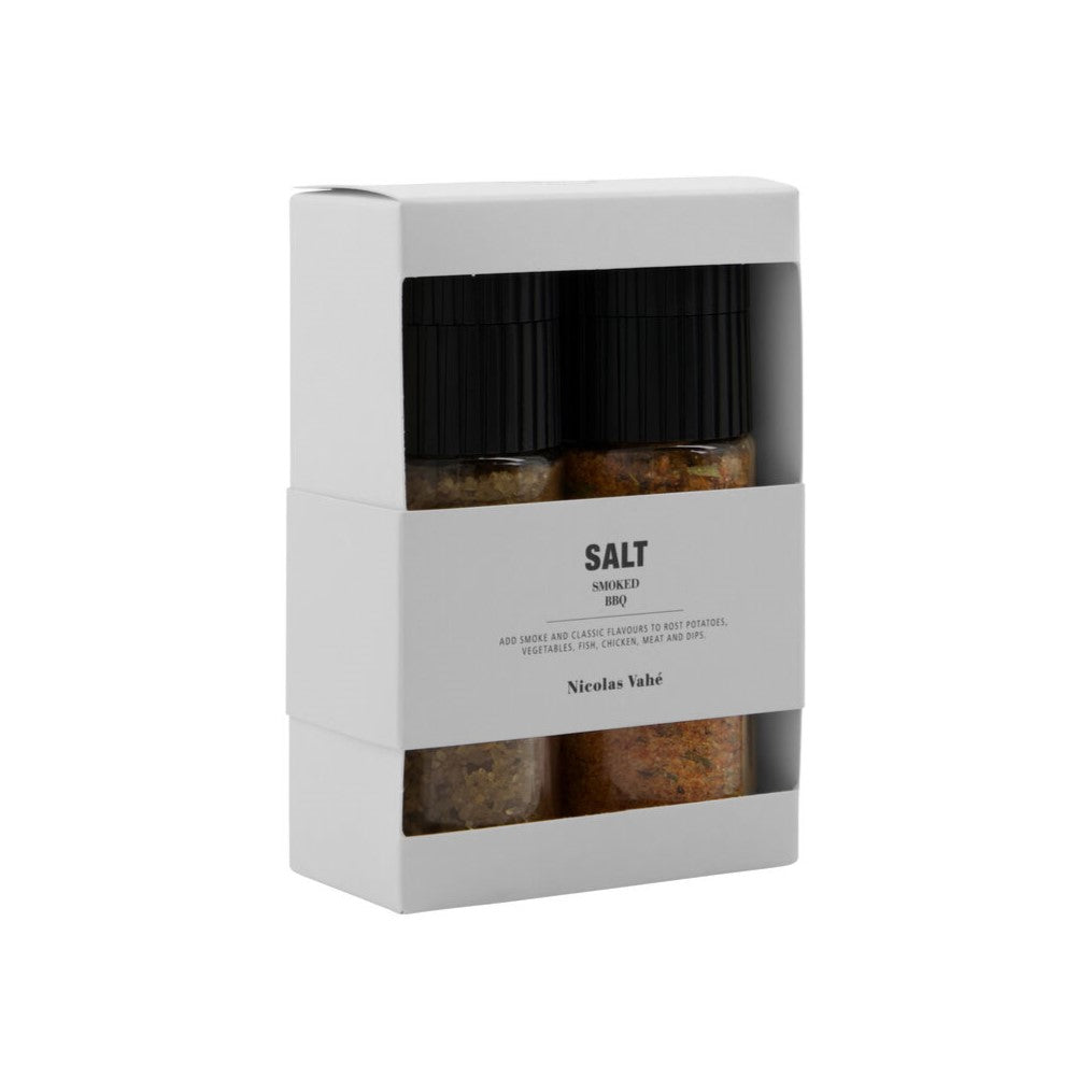 Nicolas Vahé Geschenkbox Salz SMOKED & BBQ 2er Set Gewürze | 130 + 100 g
