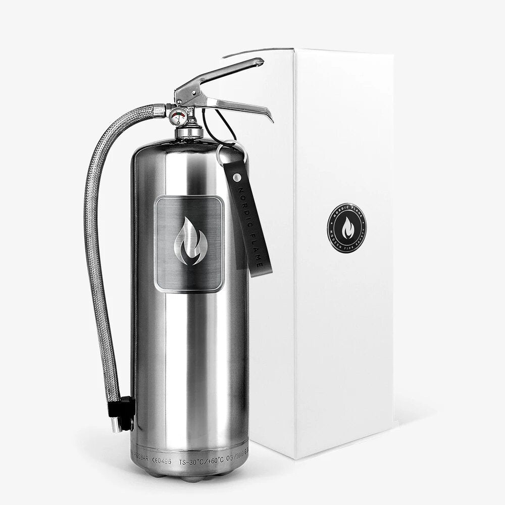 Nordic Flame Feuerlöscher STEEL EDITION silber 6kg - Sir Henrys