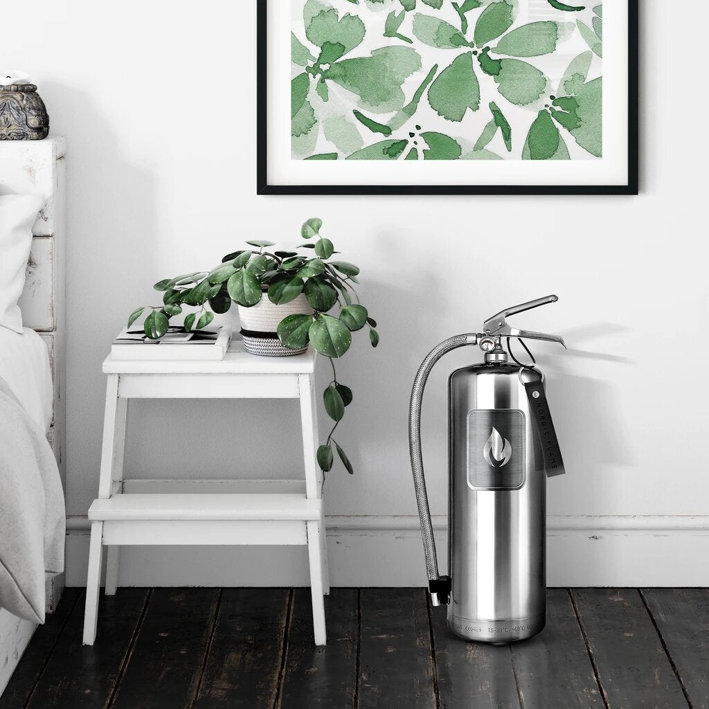 Nordic Flame Feuerlöscher STEEL EDITION silber 6kg - Sir Henrys