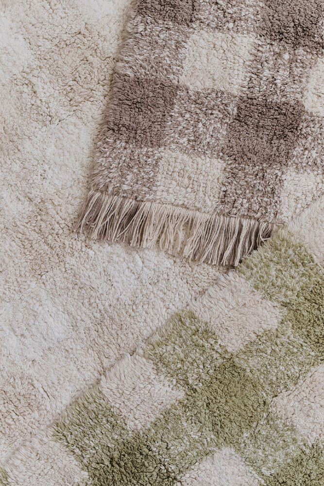 Lorena Canals Waschbarer Teppich Vichy Ivory | 180x150cm