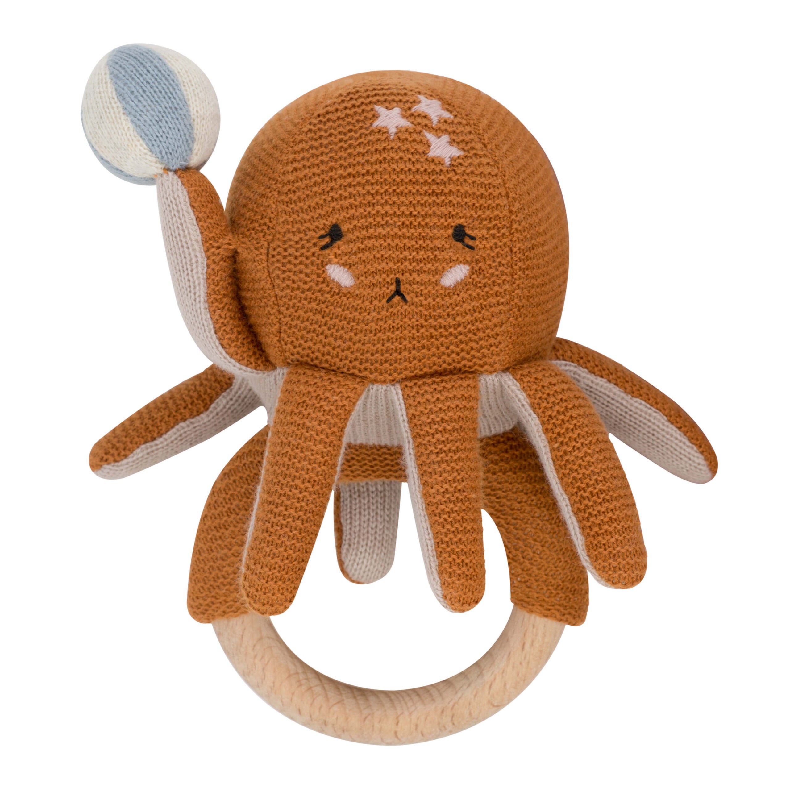 Baby Bello Rassel OZZY THE OCTOPUS braun | 7x12x13cm