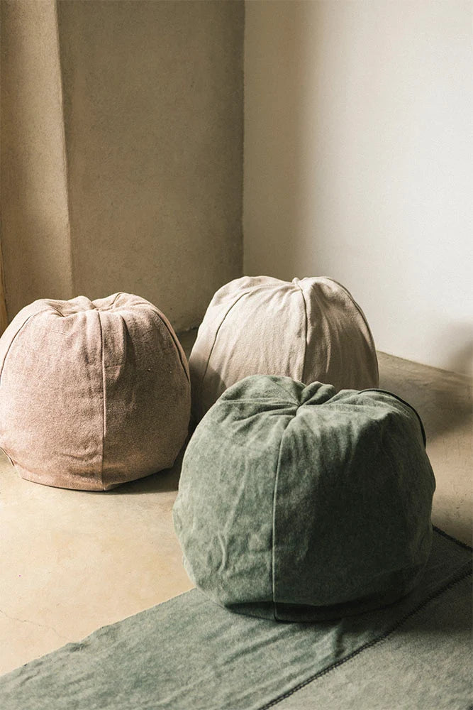 Lorena Canals Stonewashed Pouf Soil Brown | 60x50cm