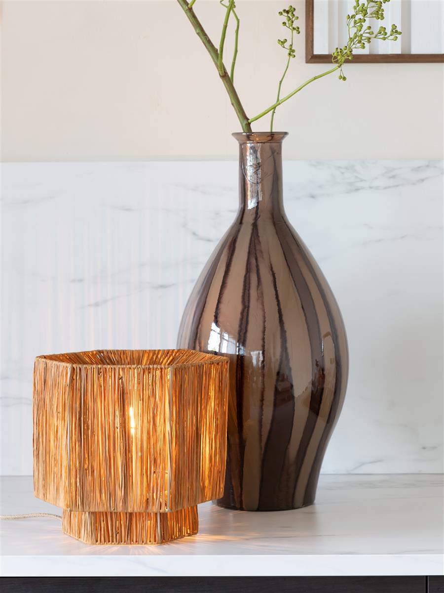 Good&Mojo Tischlampe PANAMA braun | 26x28x26cm