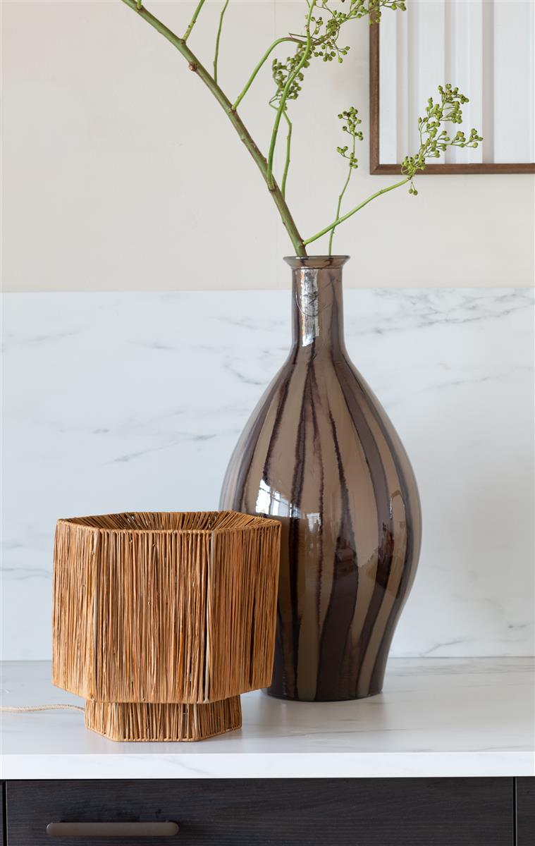 Good&Mojo Tischlampe PANAMA braun | 26x28x26cm