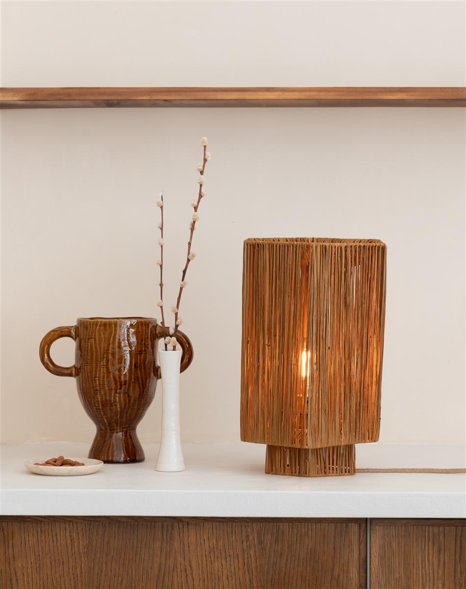 Good&Mojo Tischlampe PANAMA braun | 36x24x36cm