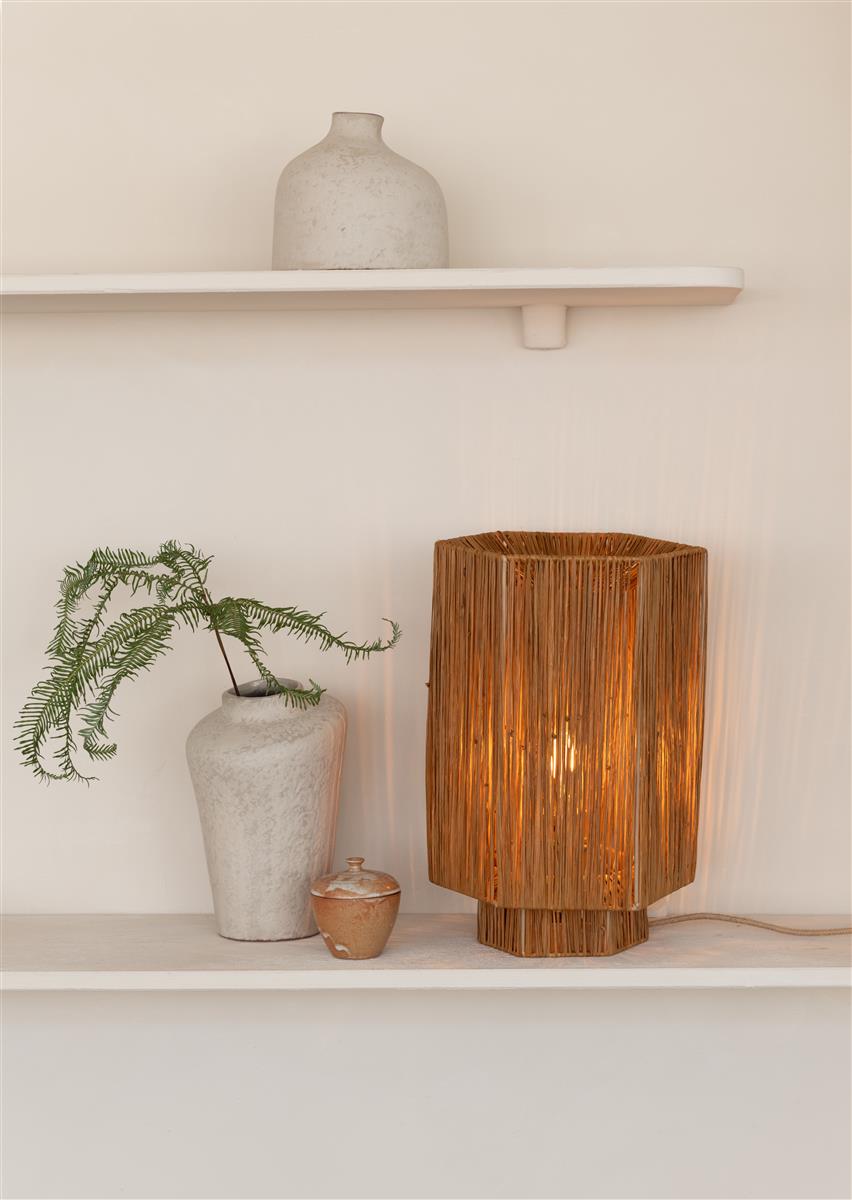 Good&Mojo Tischlampe PANAMA braun | 36x24x36cm