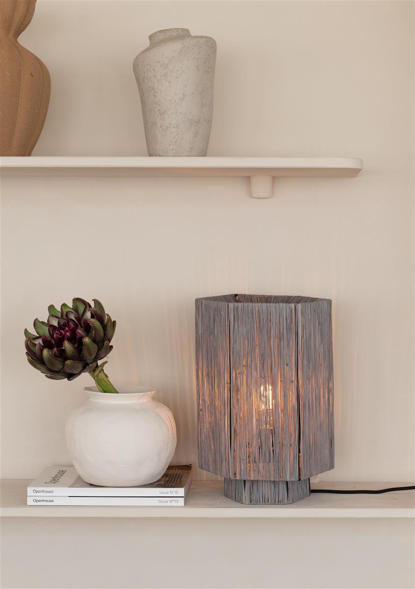 Good&Mojo Tischlampe PANAMA grau | 36x24x36cm