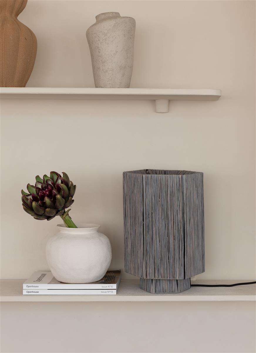 Good&Mojo Tischlampe PANAMA grau | 36x24x36cm