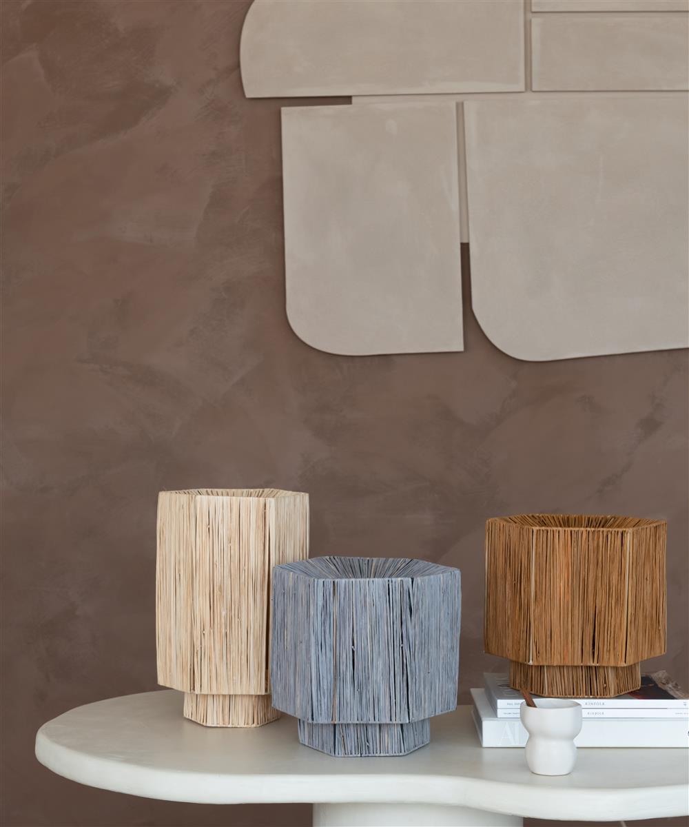 Good&Mojo Tischlampe PANAMA grau | 36x24x36cm