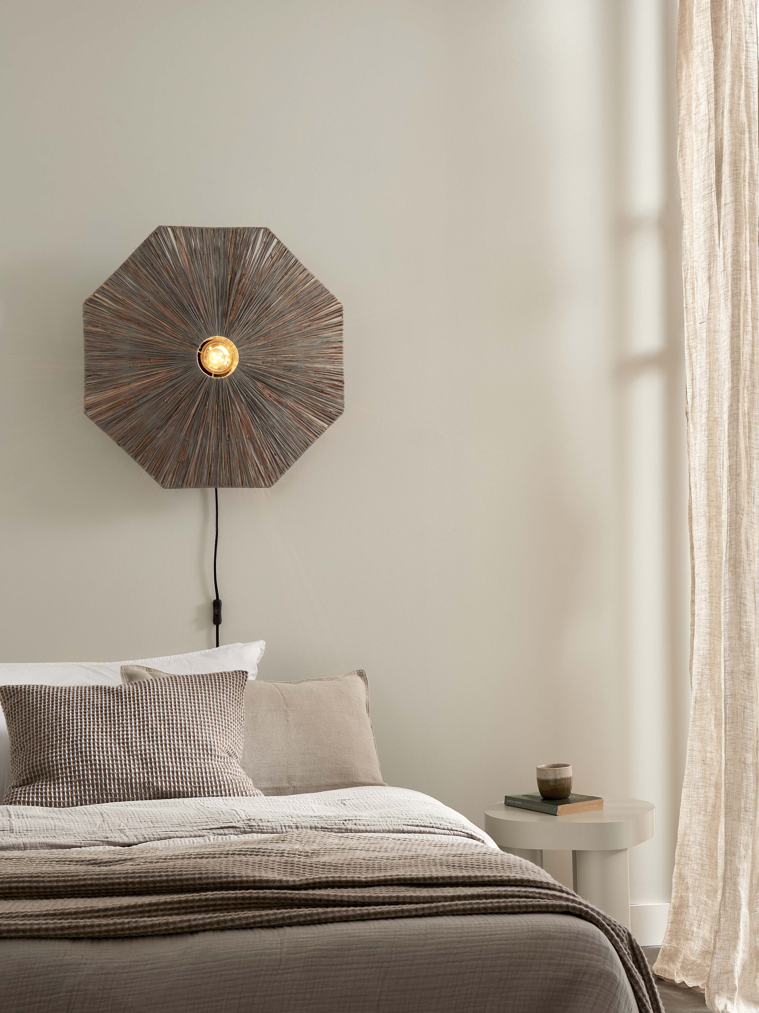 Good&Mojo Wandleuchte PANAMA grau | 65x7x65cm