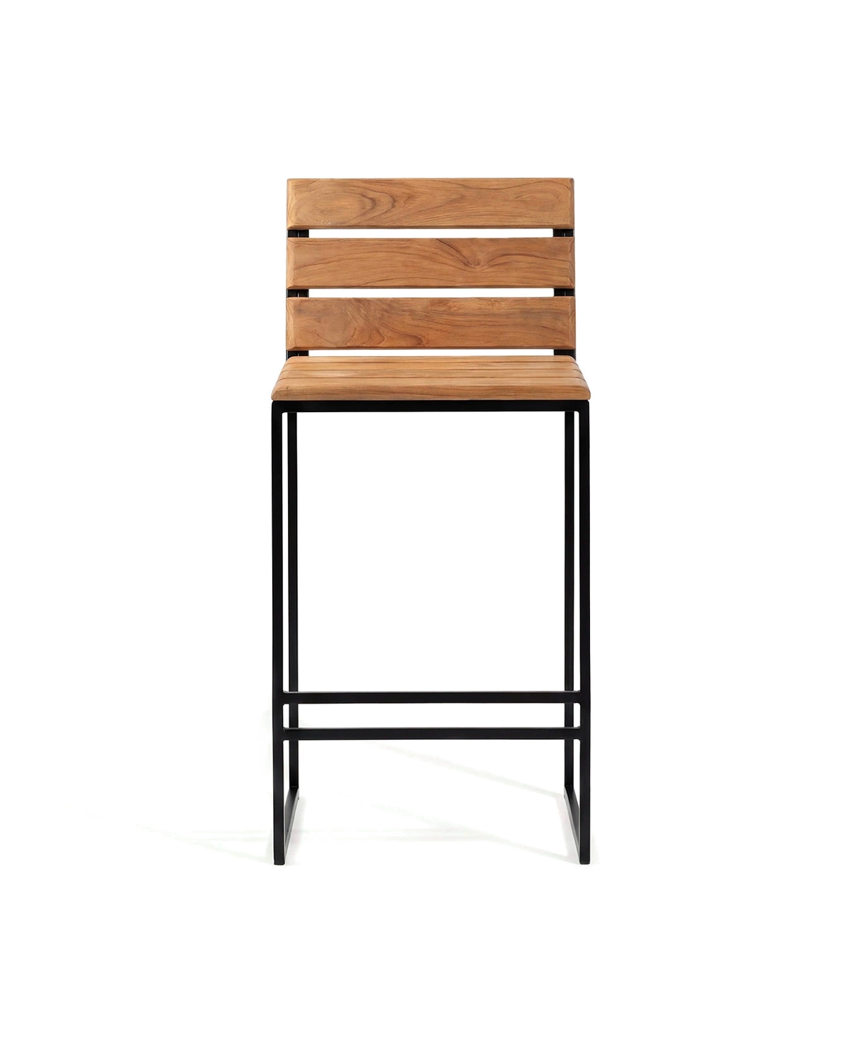 by Crea® Outdoor-Barhocker PER Schwarzes Gestell & Teak