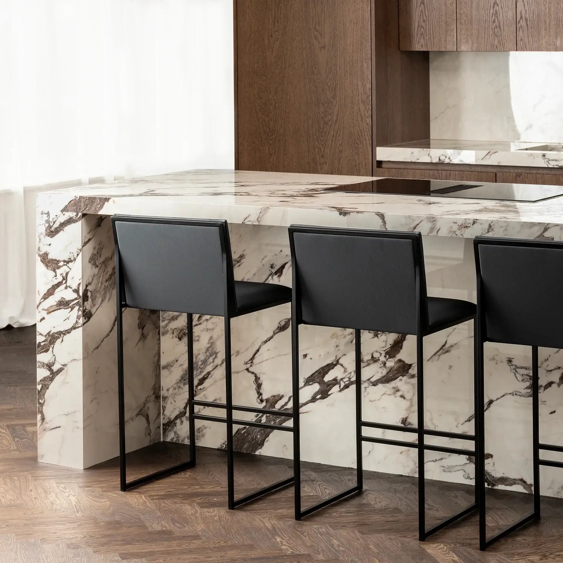 by Crea® Barhocker PHILIP Leder Jade Black