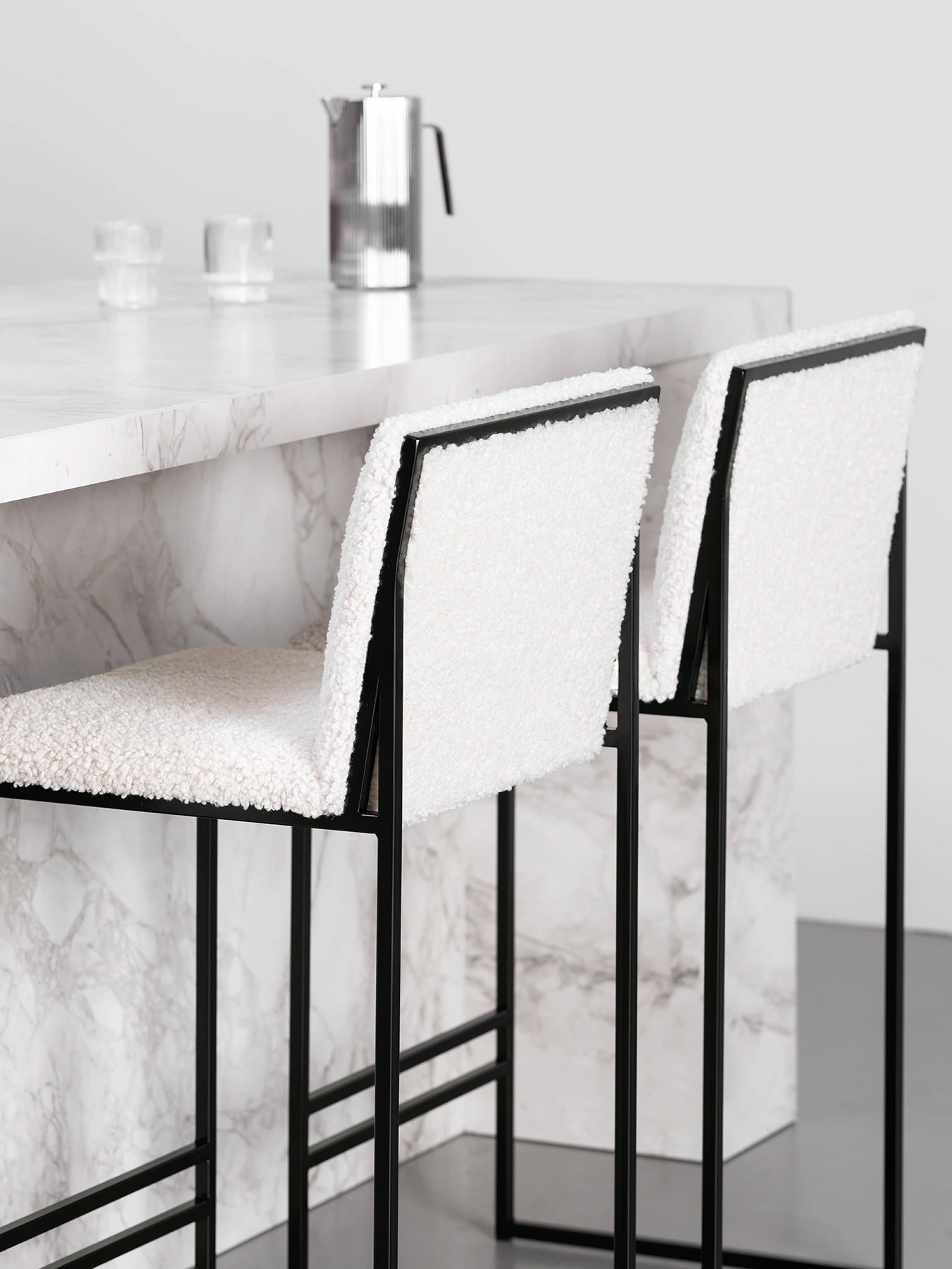 by Crea® Barhocker PHILIP Bouclé Ivory