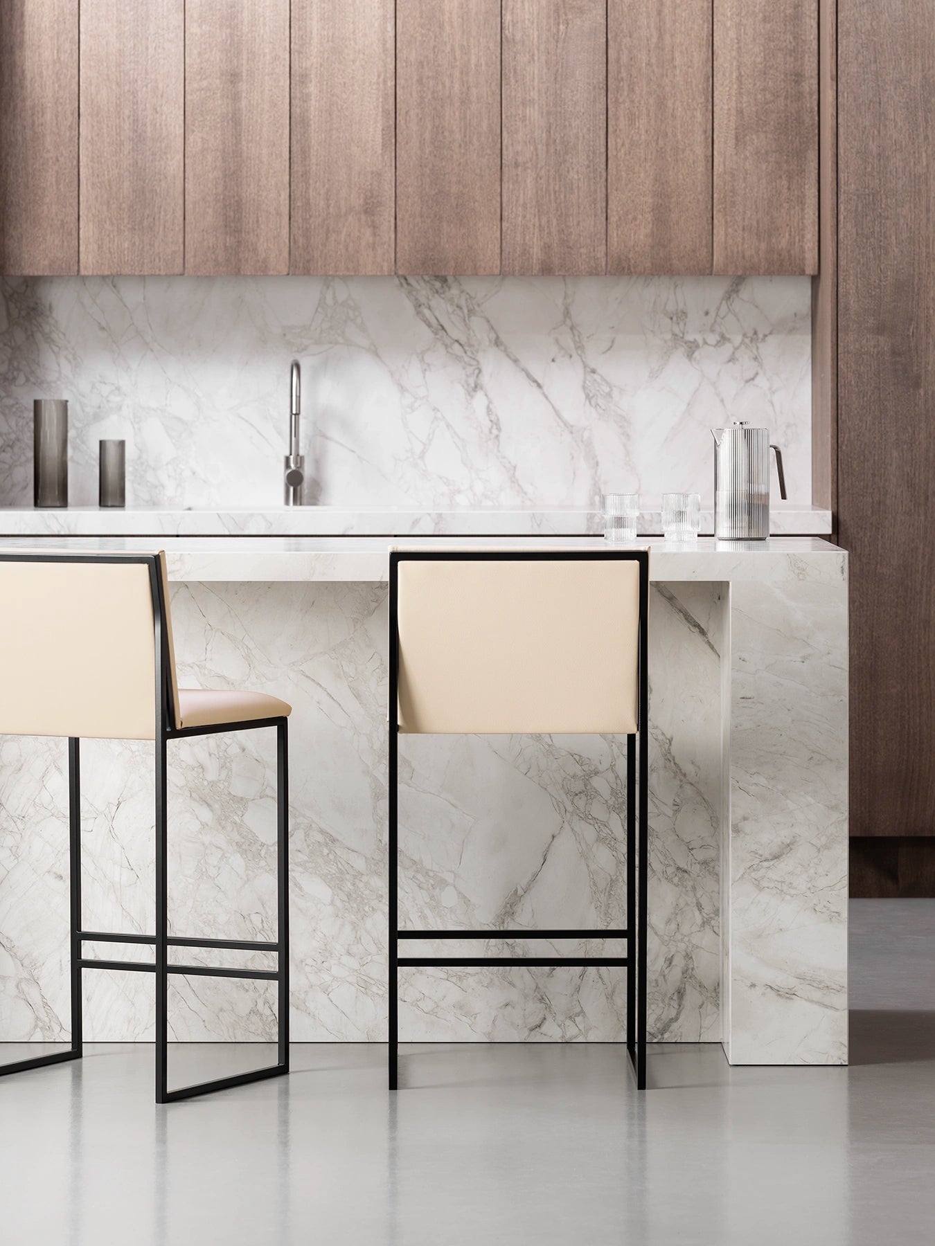 by Crea® Barhocker PHILIP Leder Sand