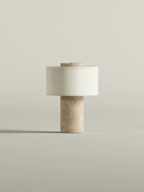 Blossholm Tischleuchte AURIE Travertine portable | Ø 18x24cm